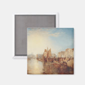 J.M.W. Turner: Harbor of Dieppe Romantic Fine Art マグネット (正面/裏面)