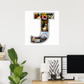 J Monogram独自の6枚のフォトコラージュをカスタム作成 ポスター (ホームオフィス)