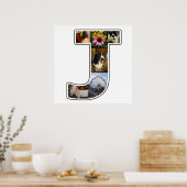 J Monogram独自の6枚のフォトコラージュをカスタム作成 ポスター (キッチン)