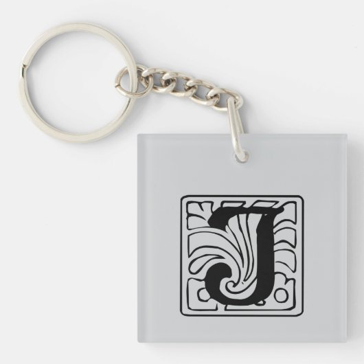 J Monogramm schwarz キーホルダー (正面)