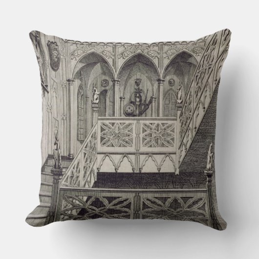 J. Newtoが刻むいちごの丘の階段 クッション (正面)