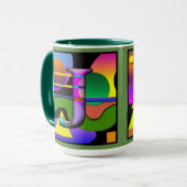 J O Monogramed、初期コーヒーマグ マグカップ (正面左)