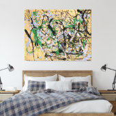 J. P. – 数値17 - 1949 – アクショ絵画ン –  キャンバスプリント (インサイチュ (寝室))