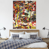 J. P. – 数値22 - 1949 – アクショ絵画ン – キャンバスプリント (インサイチュ (寝室))