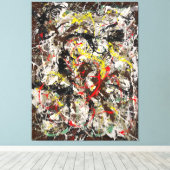 J. P. – 数値4 - 1950 – アクショ絵画ン – キャンバスプリント (インサイチュ (ウッドフロア))