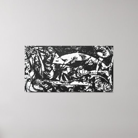 J. P. – 番号14 - 1951 – 黒い塗り –  キャンバスプリント (正面)