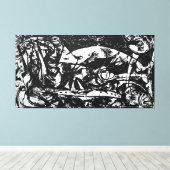 J. P. – 番号14 - 1951 – 黒い塗り –  キャンバスプリント (インサイチュ (ウッドフロア))