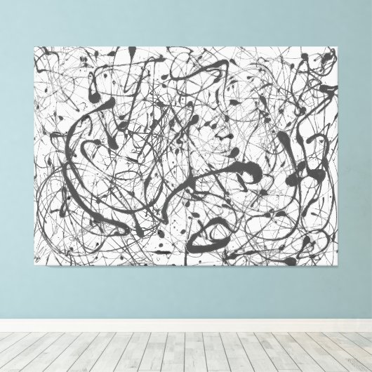 J. P. – 番号14 GRAY - 1948 – アクショ絵を描ン – キャンバスプリント (インサイチュ (ウッドフロア))