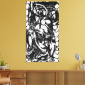 J. P. – 番号5 - 1952 – 黒い塗り –  キャンバスプリント (インサイチュ (リビング))