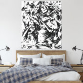 J. P. – 番号6 - 1952 – 黒い塗り – キャンバスプリント (インサイチュ (寝室))