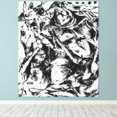 J. P. – 番号6 - 1952 – 黒い塗り – キャンバスプリント (インサイチュ (ウッドフロア))