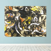 J. P. – 番号8 - 1952 – 黒い塗り –  キャンバスプリント (インサイチュ (ウッドフロア))