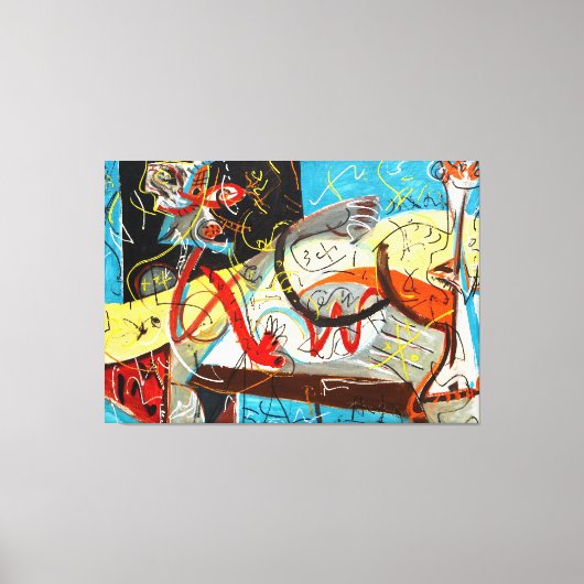 J. P. – 速記姿- c.1942 -抽象芸術- キャンバスプリント (正面)