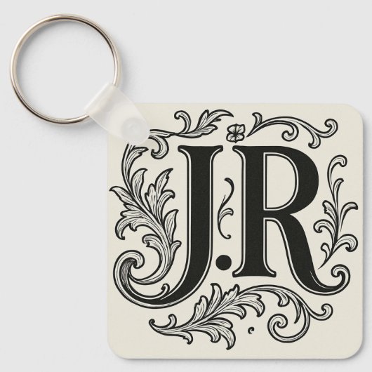 J.R Initials with Decor キーホルダー (正面)
