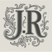 J.R Initials with Decor シール (正面)