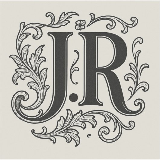 J.R Initials with Decor シール (正面)