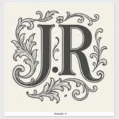 J.R Initials with Decor シール (シート)