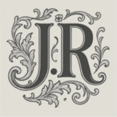 J.R Initials with Decor シール (正面)