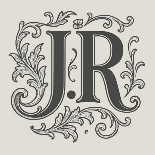 J.R Initials with Decor シール (正面)