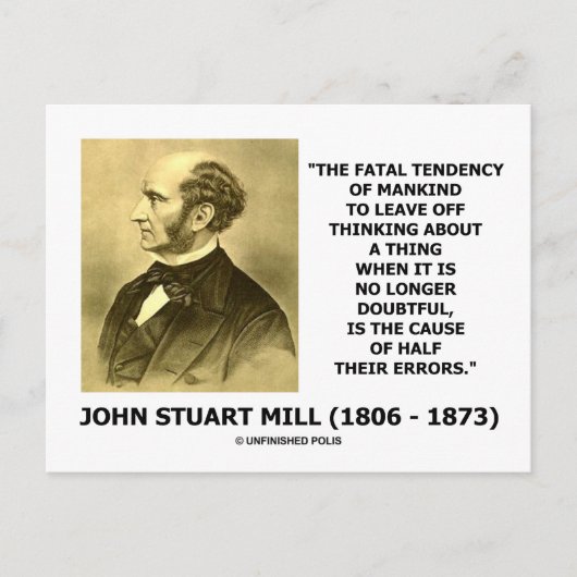 J.S.ミルの致命的な傾向は、それらのエラーの半分を引き起こす ポストカード (正面)