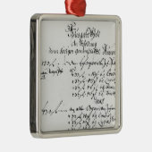 J.S. Bach'sのサラリーの支払からの抄録 メタルオーナメント (右)