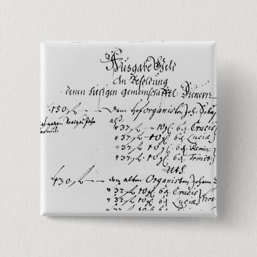 J.S. Bach'sのサラリーの支払からの抄録 缶バッジ (正面)