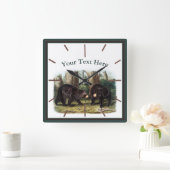 J.W.オードゥボン語 – ウルススアメリカヌス（黒熊） スクエア壁時計 (ホーム)