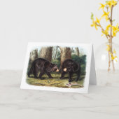 J.W. Audubon - Ursus Americanus Black Bear カード (黄色い花)