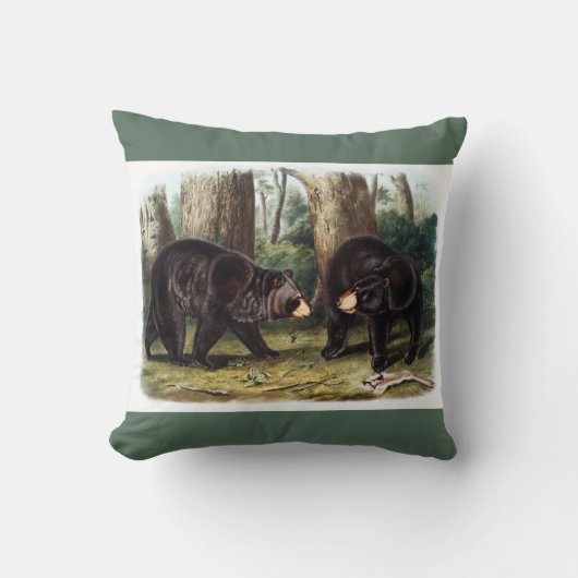 J.W. Audubon - Ursus Americanus (Black Bear) クッション (正面)