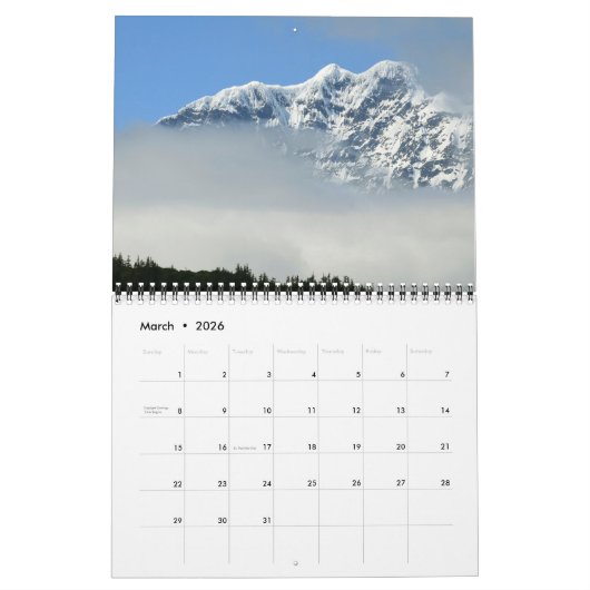 J.W.Scainut Alaska Wall Calendarお父さん。 カレンダー (3月 2026)