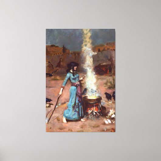 J. W. WATERHOUSE -魔法サークル – 1886 - キャンバスプリント (正面)