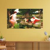 J. W. WATERHOUSE - ECHOとNARCISSUS - 1903 - キャンバスプリント (インサイチュ (リビング))