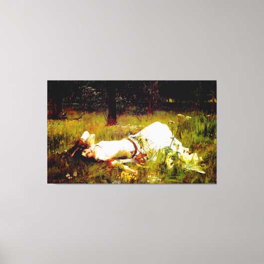 J. W. WATERHOUSE - OPHELIA - 1889 - Pre-Raphaelite キャンバスプリント (正面)
