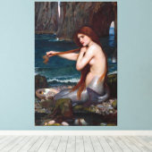J. WATERHOUSE - A MERMAID - 1900 - Pre-Raphaelites キャンバスプリント (インサイチュ (ウッドフロア))