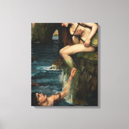 J. WATERHOUSE - THE SIREN - 1900 - Pre-Raphaelites キャンバスプリント (正面)
