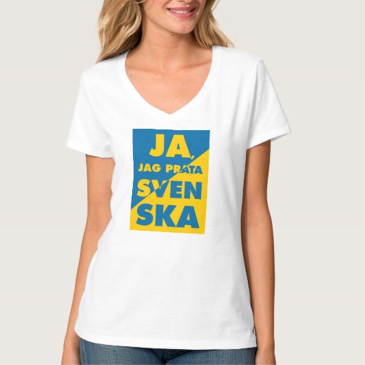 Ja、Jag Prata Svenska、スウェーデン語Yes話I Tシャツ (正面)