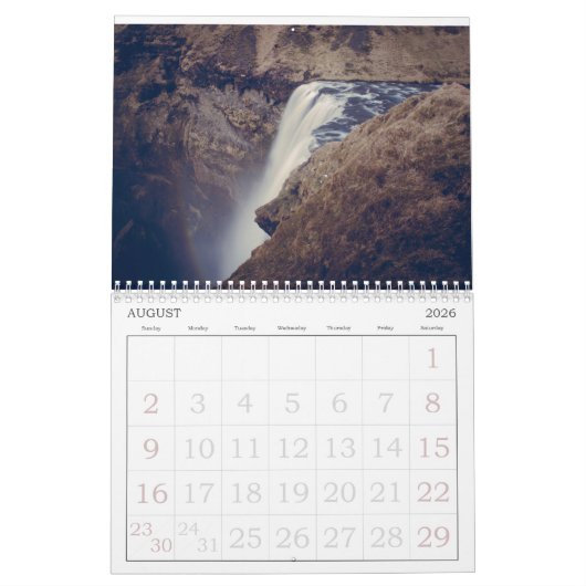 Jaarkalender IJsland カレンダー (8月 2026)