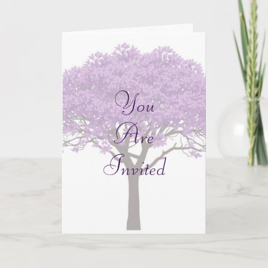 Jacaranda Wedding Invitation | Elegant Purple  カード (正面)