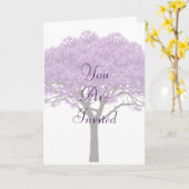 Jacaranda Wedding Invitation | Elegant Purple  カード (黄色い花)