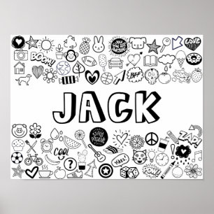 'JACK'カラーIT-YOURSELFアウトラインデザイン ポスター