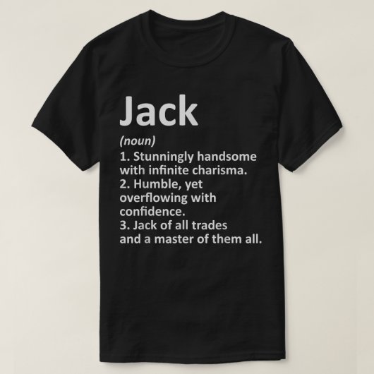 JACK定義パーソナライズされた名おもしろい誕生日G Tシャツ (デザイン正面)