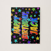 「JACK」名、おもしろい「ハッピーバースデー」 ジグソーパズル (縦)