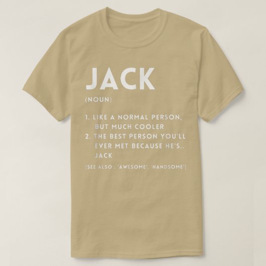Jack Definition Funny Personalized Name For Jack B Tシャツ (デザイン正面)