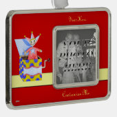 Jack-in-the-Box – おもちゃ伝統的（原色） シルバープレートフレームオーナメント (右)