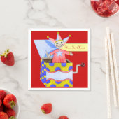 Jack-in-the-Box – おもちゃ伝統的（原色） スタンダードカクテルナプキン (インサイチュ)