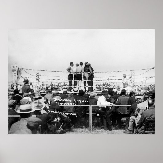 Jack Johnson vs. Fireman Jim Flynnボクシング: 1912 ポスター (正面)