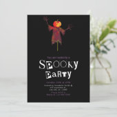 Jack-O'ランタンヘッドハロウィン付き不気味なかし 招待状 (スタンド正面)