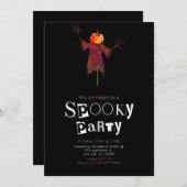 Jack-O'ランタンヘッドハロウィン付き不気味なかし 招待状 (正面/裏面)