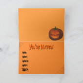 Jack-o-Lanternカードハローウィンパーティ招待状 招待状 (内部)
