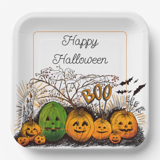 Jack-O-Lanternラインアップ ペーパープレート (正面)